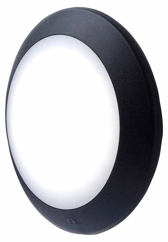Lampada da soffitto rotonda Berta, nera, resistente per esterni, design moderno - Fumagalli