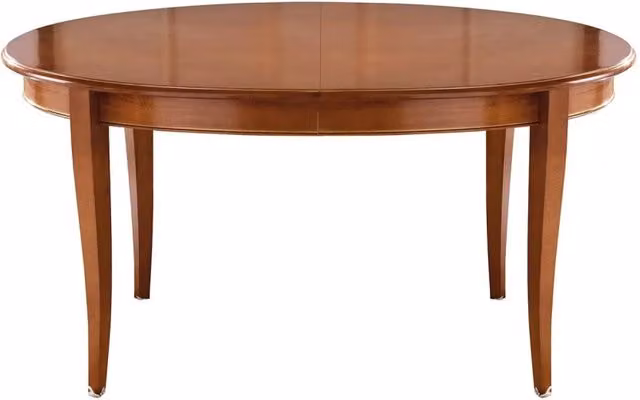 Tavolo ovale allungabile in legno massello Mobili 2G colore noce L: 160 cm, P: 110 cm, H: 80 cm – 4