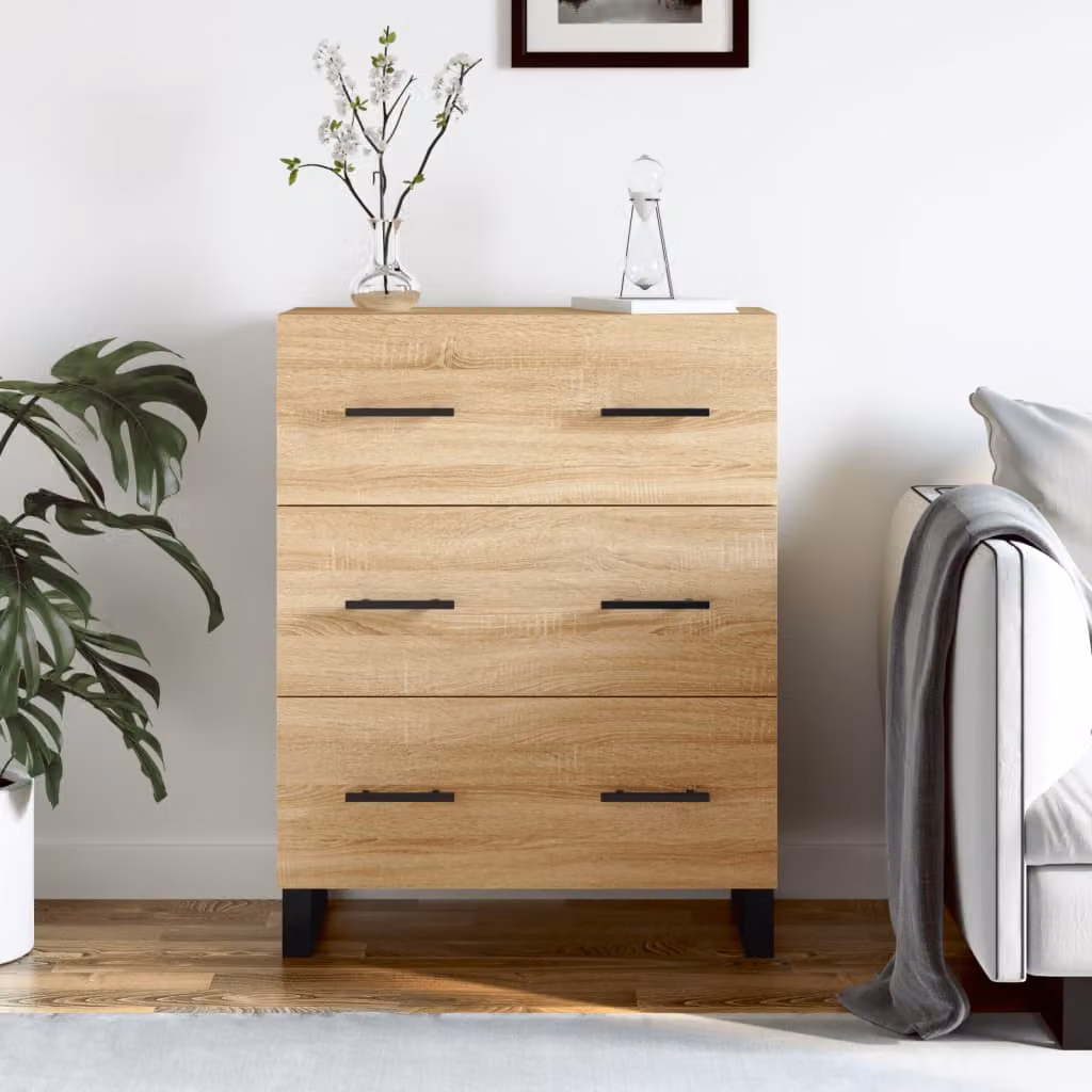 Credenza vidaXL in Rovere con finitura opaca, L: 69,5 cm, P: 34 cm, H: 90 cm