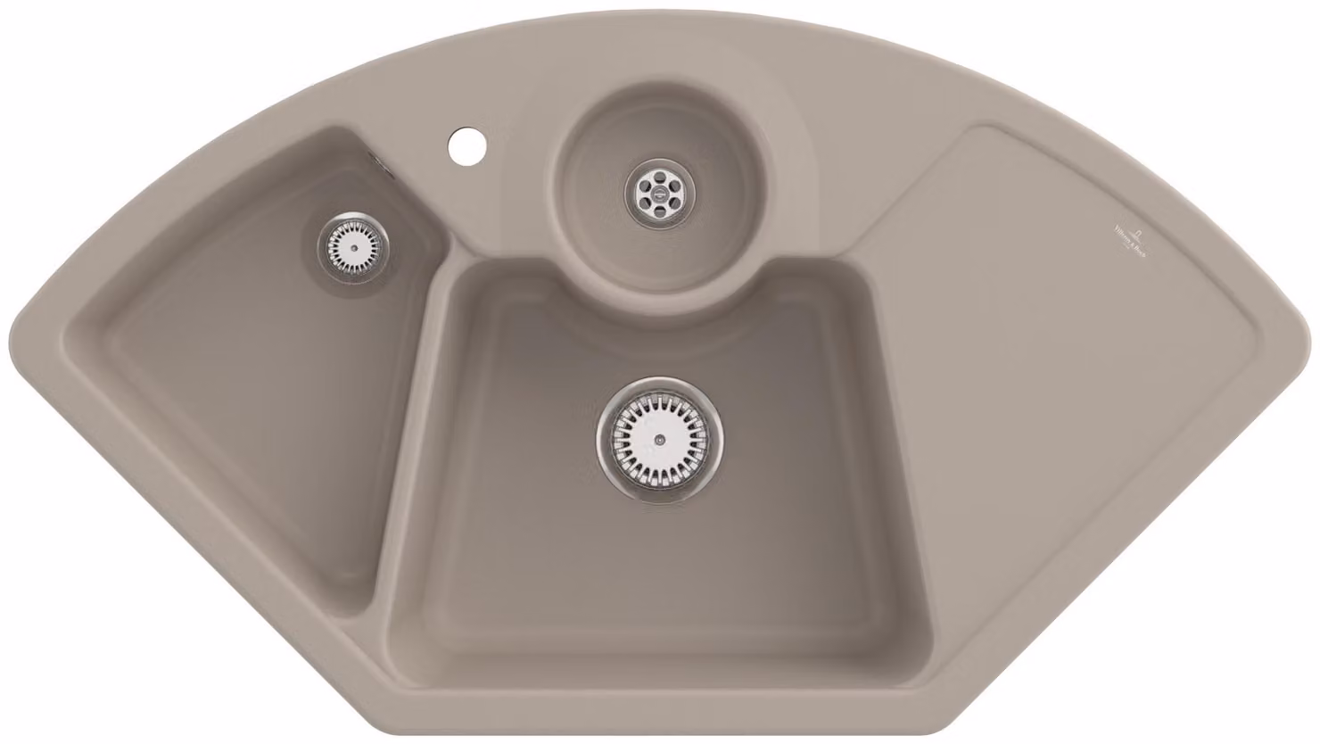 Villeroy & Boch 670801AM Lavello angolare Solo Corner 1075x600mm Scarico.