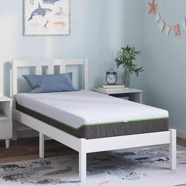 Materasso-Materasso per letto Bianco e Grigio 80 x 160 cm Tessuto Jacquard 135557