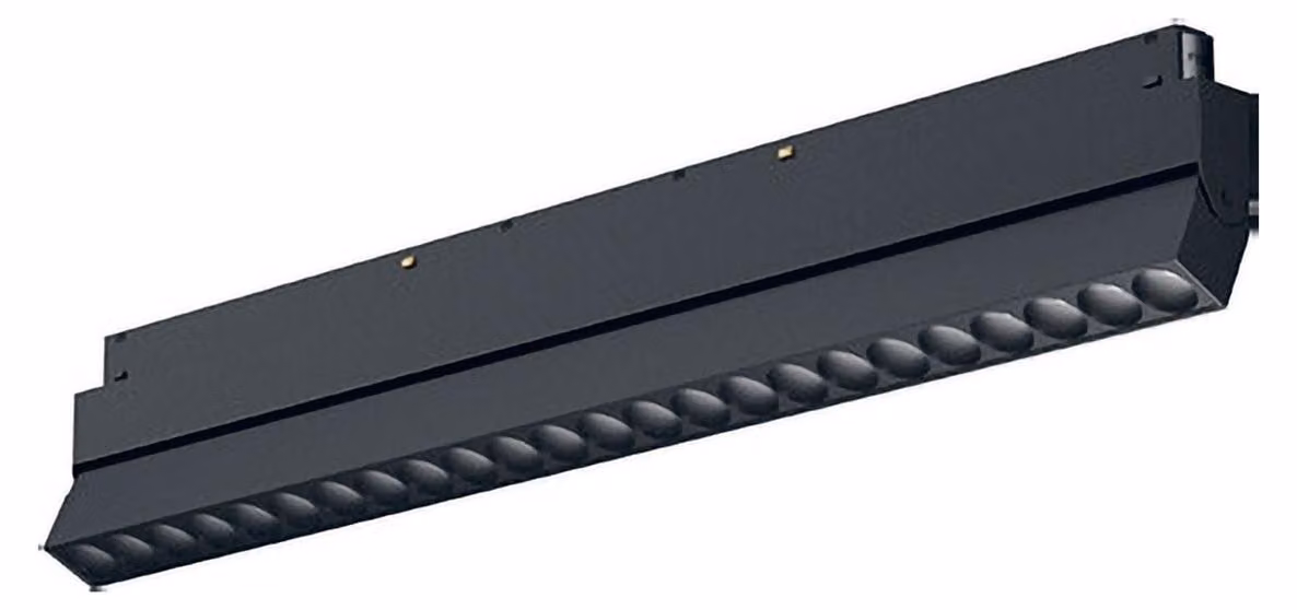 Modulo LED 24W 48V Orientabile 3000K Non Dimmerabile per Binario Magnetico - Gealuce GFA1312 - Struttura in Alluminio Nero