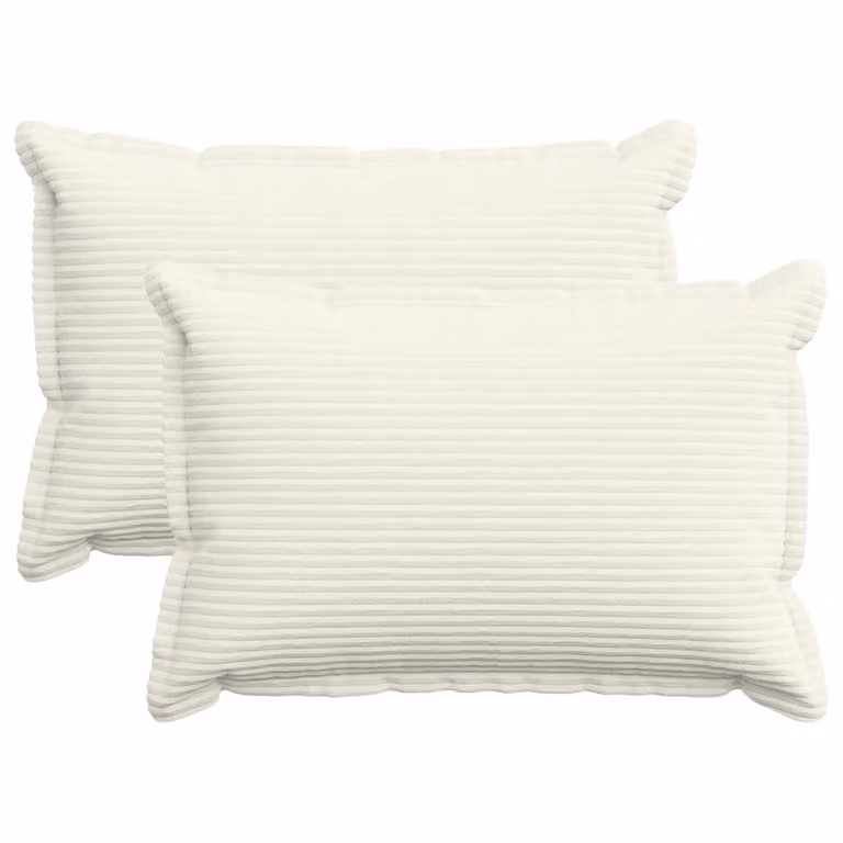 Set di 2 federe vidaXL HOUTEN in velluto a coste, colore beige, L: 60 cm x P: 40 cm
