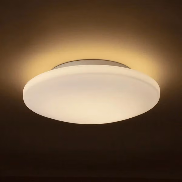 Plafoniera da soffitto SARA LED in vetro opalino e cromo, luce bianca calda 3000K, 24W, IP44 – 2