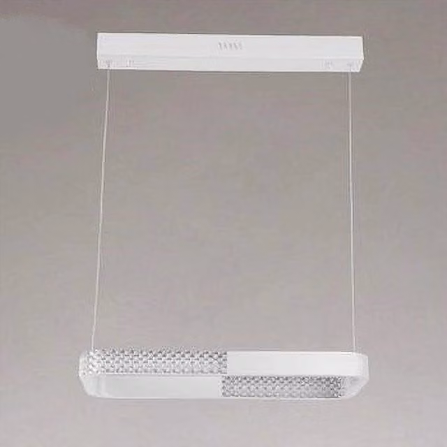 Lampadario a sospensione LED Trade Shop rettangolare bianco e cristallo con telecomando e regolazione intensità luce