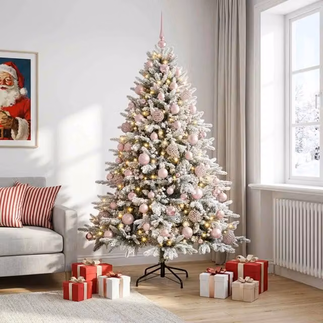 Albero di Natale artificiale con palline 210 cm 300 LED 3466679