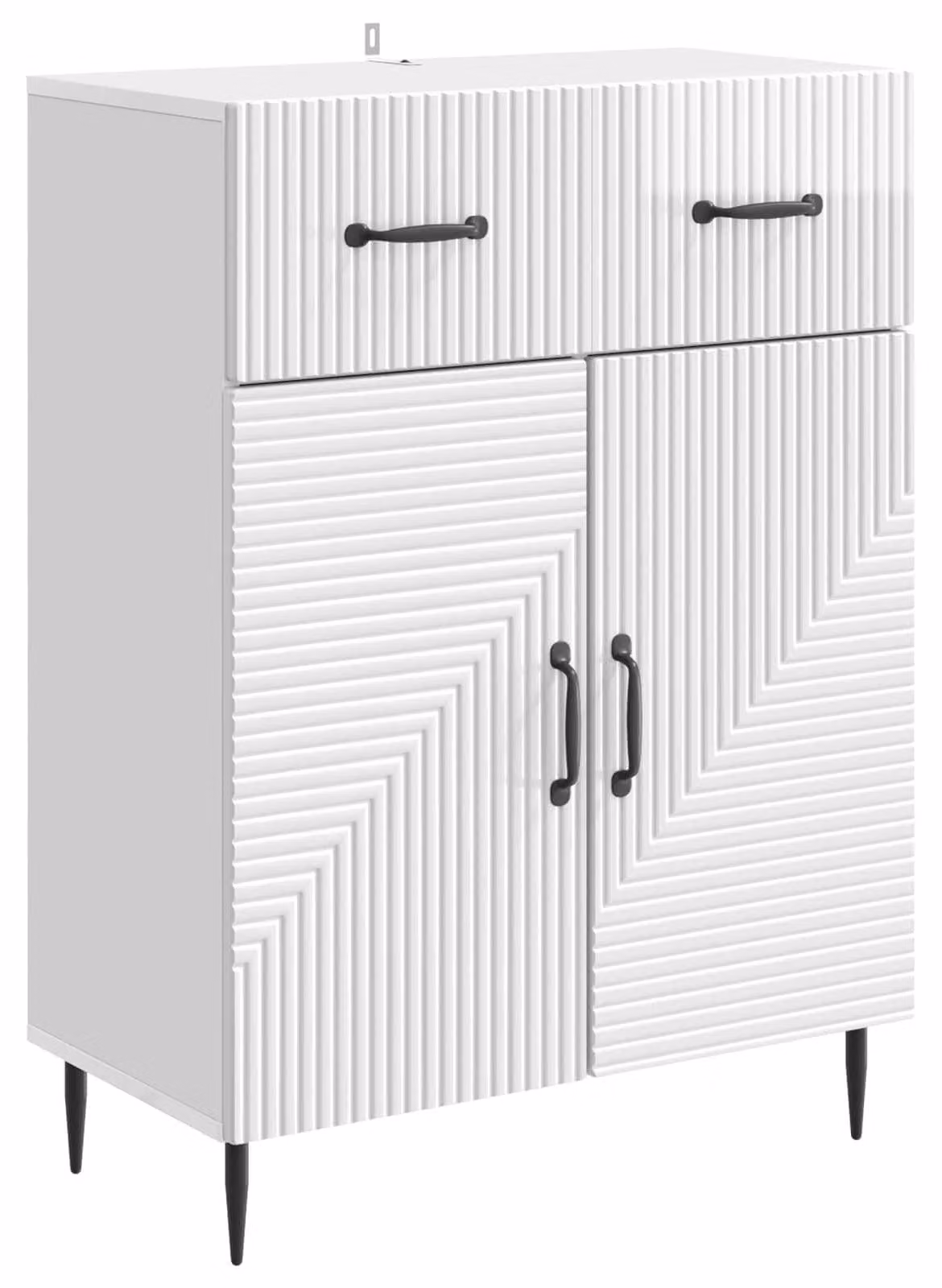 Credenza Bianco Lucido 66 x 34,5 x 89,5 cm Legno ingegnerizzato