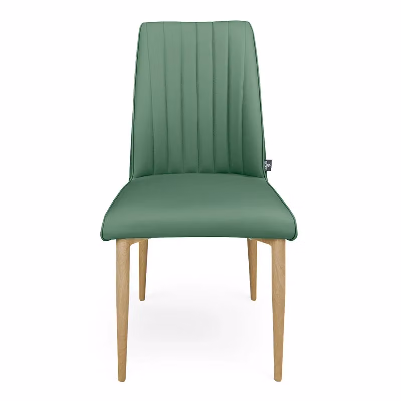 Set di 2 sedie da pranzo Samira in ecopelle verde con struttura moderna – 2