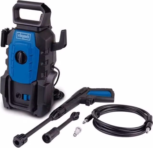 Idropulitrice Scheppach HPC1400, 110 bar, 1400 W, portata 390 l/h, tubo flessibile da 3 m