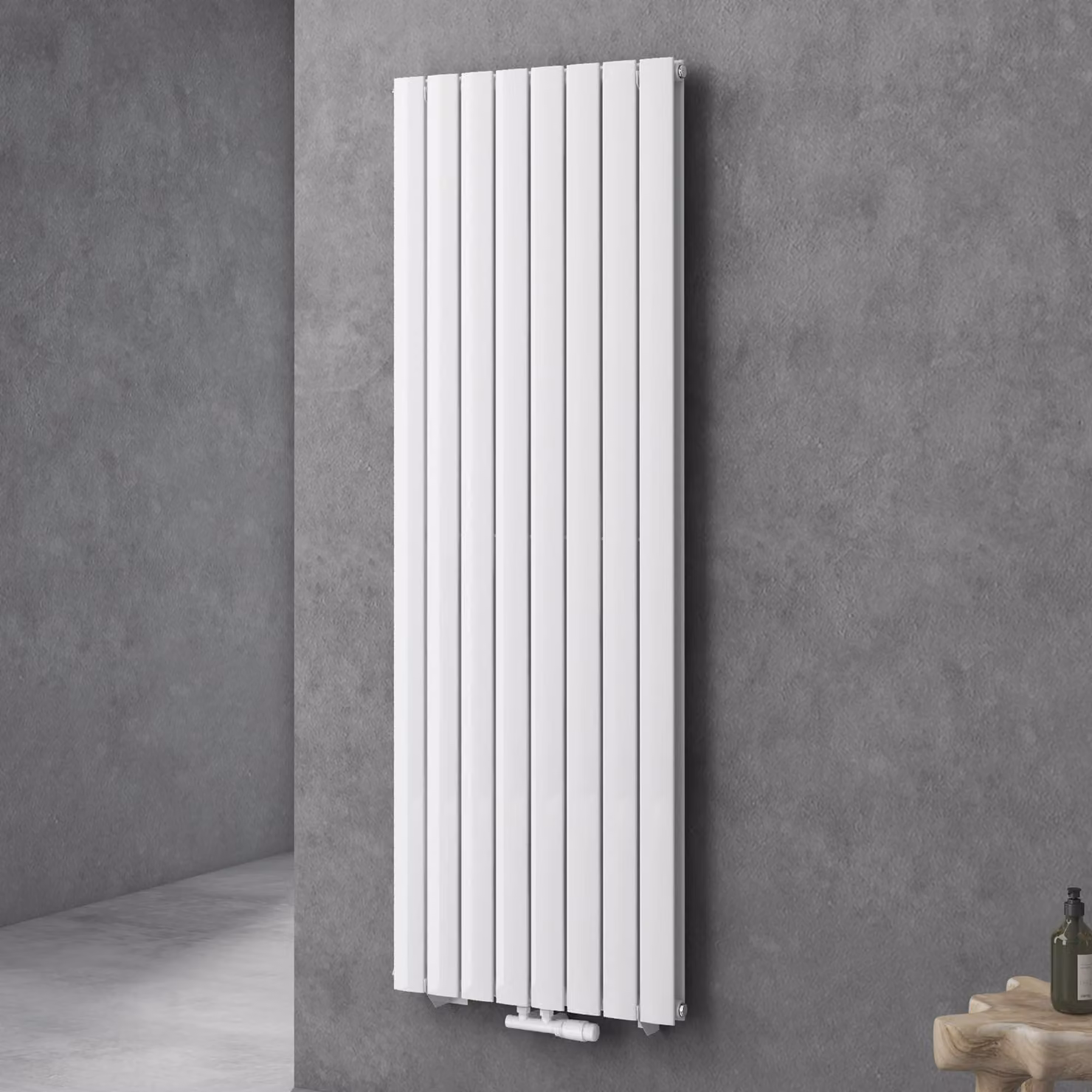 doporro Radiatore Verticale da Bagno 180x61cm, Radiatore a Pannello a Doppio Strato Termoarredo da Parete e Pavimento in Acciaio, Bianco