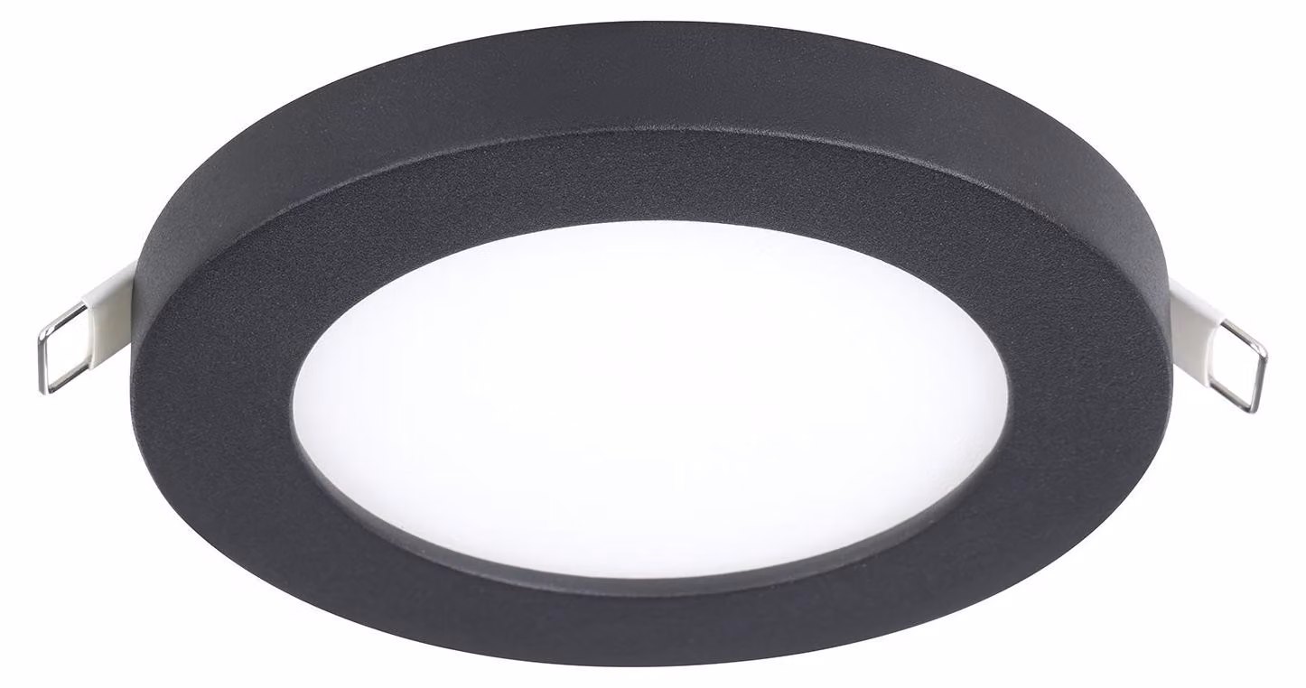 Faretto Ad Incasso Moderno Fueva Flex In Alluminio Nero Led Integrato 5,5W 3000K
