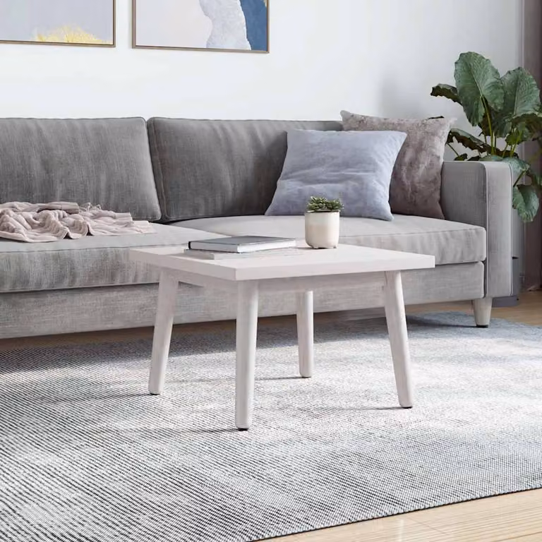 vidaXL Piano Tavolo Bianco 60x60x2,5cm Legno Massello di Pino Quadrato
