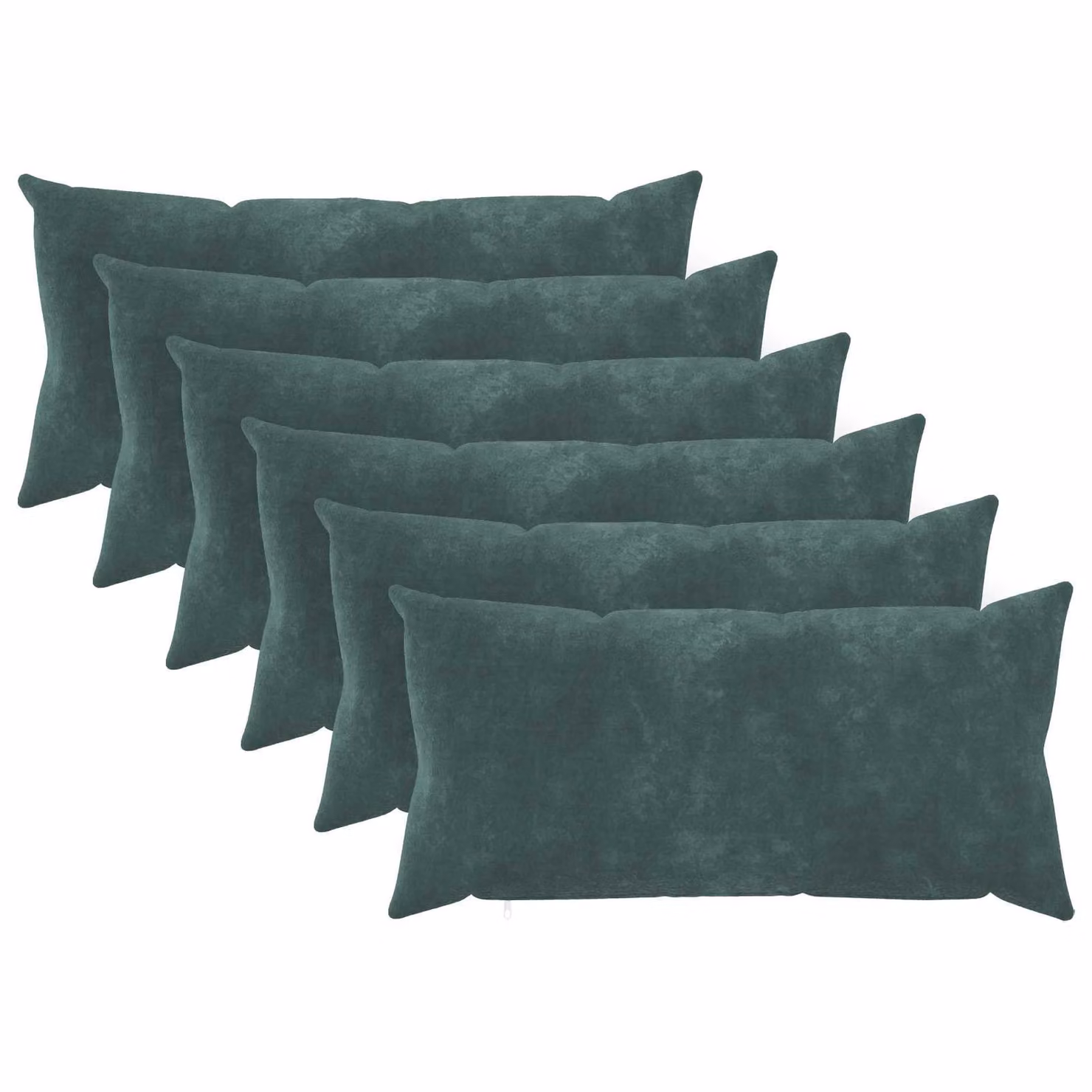 Set di 6 cuscini vidaXL HEERLEN in microfibra blu petrolio con fodera lavabile