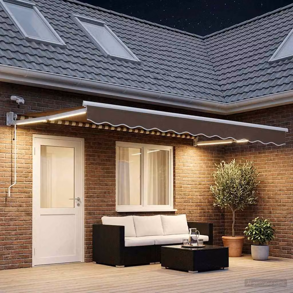 Tettuccio elettrico retrattile vidaXL in alluminio e poliestere, colore beige o grigio