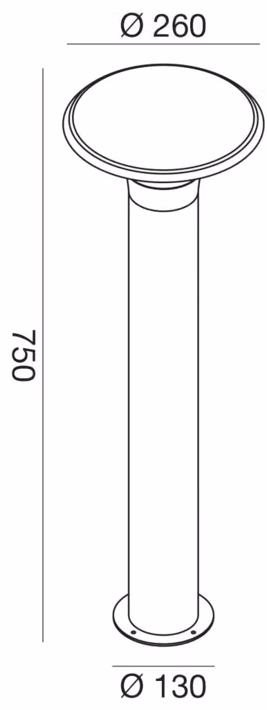 Paletto per Esterni Gealuce GES522 in Alluminio Colore Ruggine con Diffusore in Metacrilato, IP44, Attacco E27 Max 28W – 2