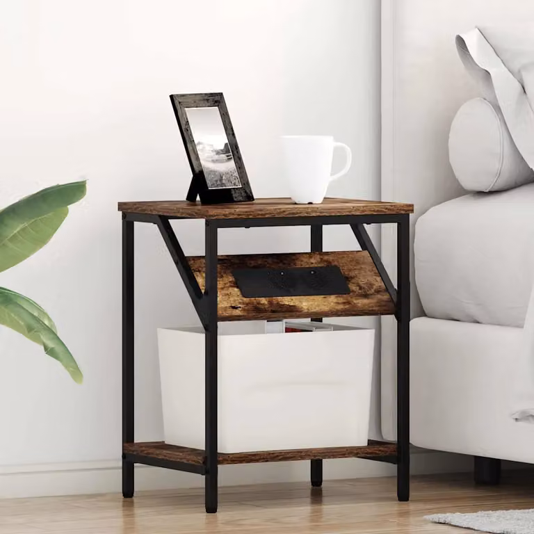 Armadio da notte vidaXL in stile rustico color marrone L: 38 cm, P: 30 cm, H: 48 cm