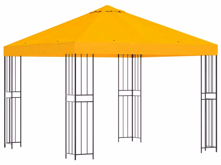 Gazebo 3 x 3 m Giallo Poliestere e Acciaio 190 gsm