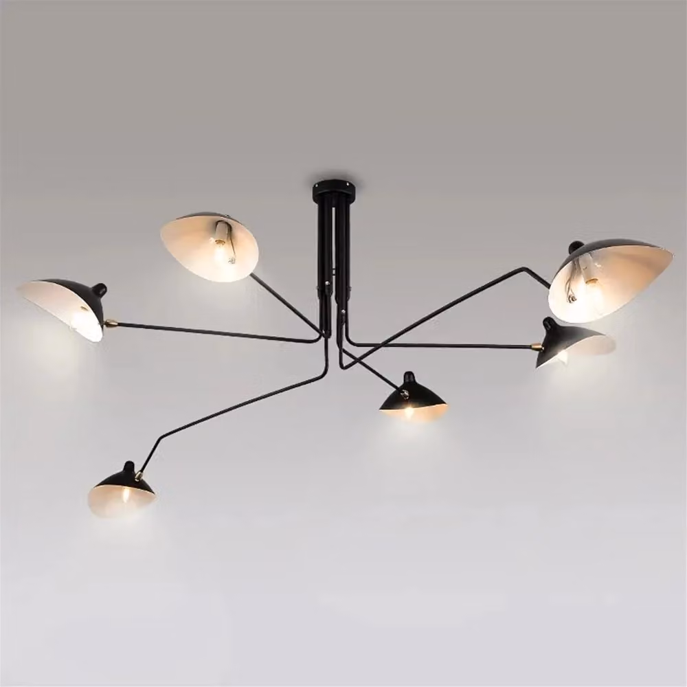 Lampada da tavolo moderna Toolight APP570-6C in metallo nera con design a cupola e luce verso il basso – 2