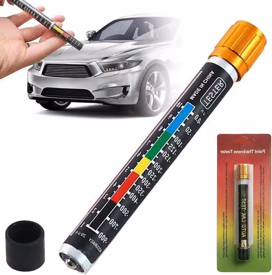 Tester per verniciatura magnetici per auto, ideali per la valutazione della pellicola di vernice con pennello. Dispositivo per il controllo della vernice con scala magnetica, progettato per l'ispezione dei danni alla carrozzeria.