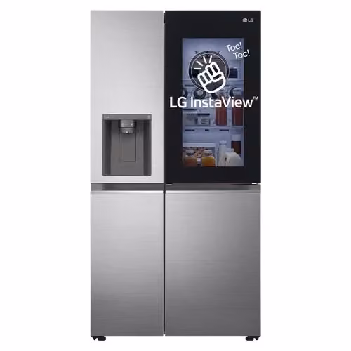 Frigorifero e congelatore Side by Side LG Instaview GSXV80PZLE in acciaio inox con tecnologia Door in Door, Total No Frost, capacità 635 litri, Classe E, L/P/H: 91.3 x 73.5 x 179 cm – 2