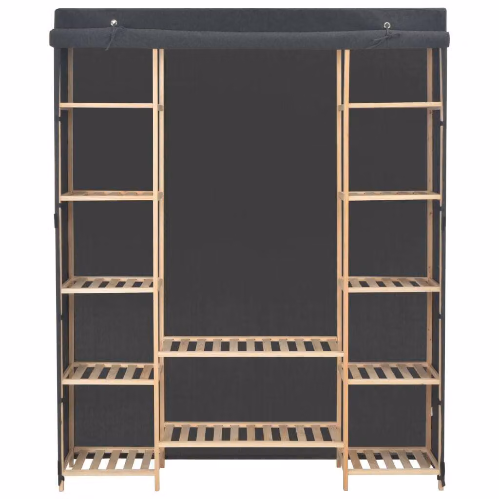 Armadio Grigio 135x40x170 cm in Tessuto