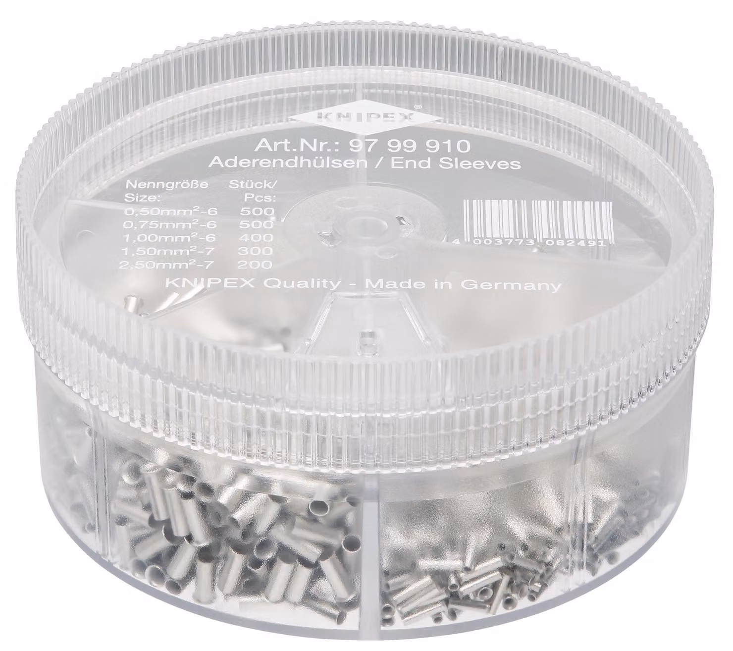 Assortimento di capicorda non isolati 0,5-2,5 mm² KNIPEX | 4003773082491