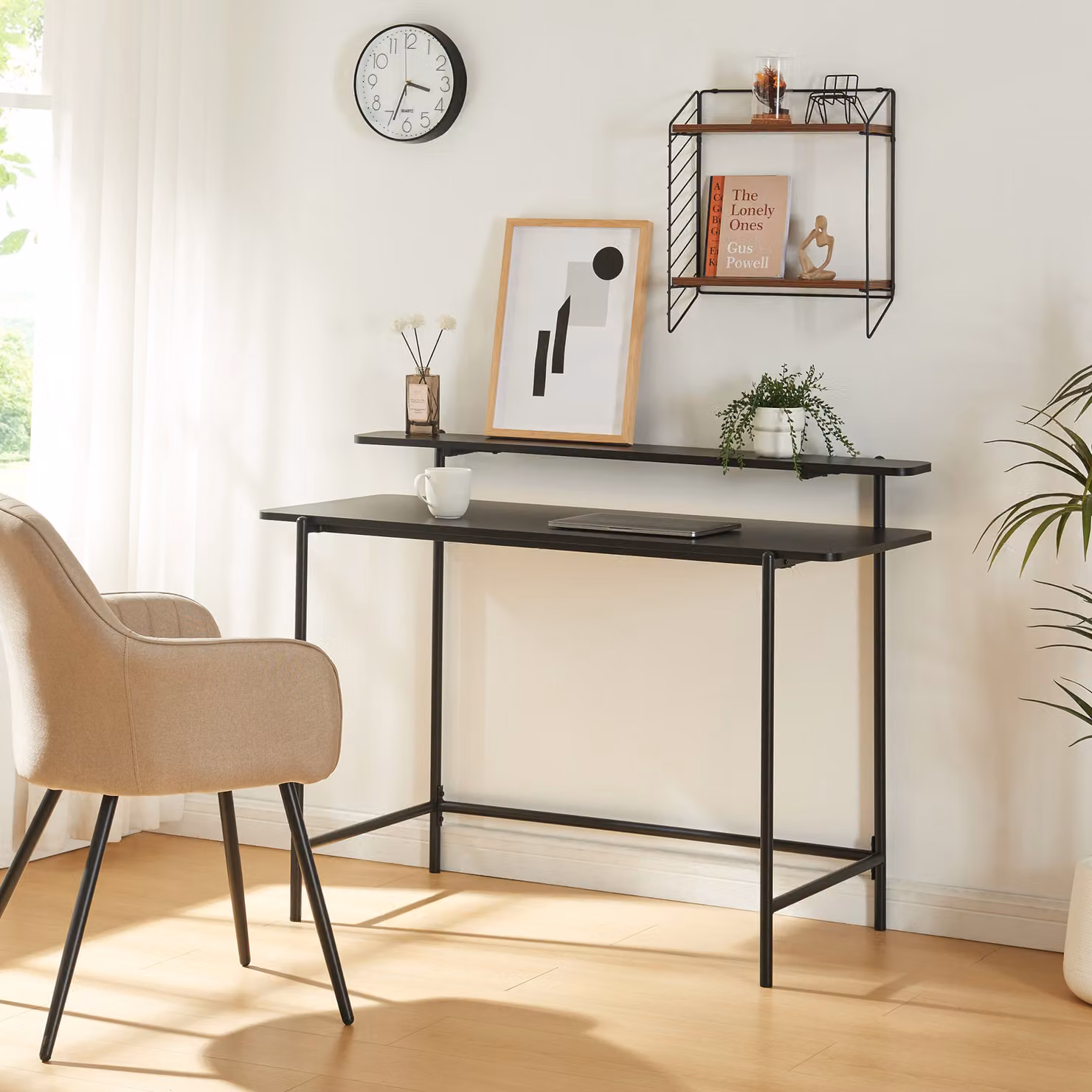 Scrivania 'Samnanger' con ripiano superiore 120 x 55 x 88 cm nero