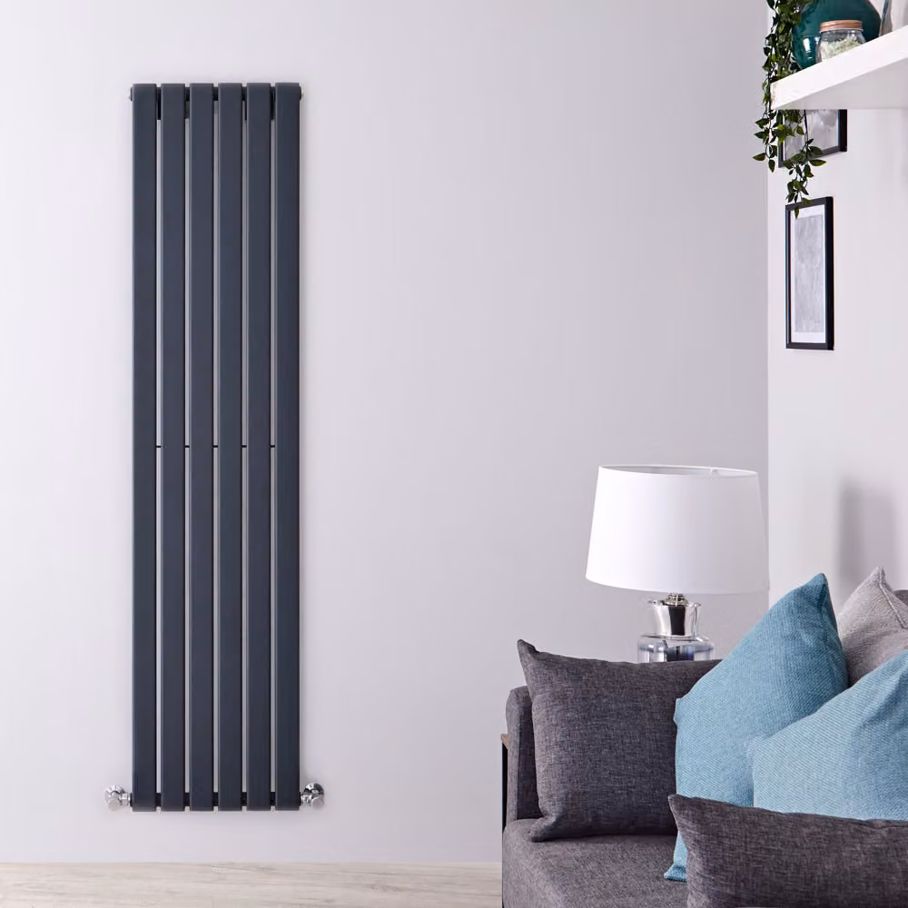 Radiatore di Design Verticale Antracite - 1600mm x 420mm - Pannello Singolo - Delta