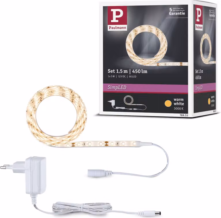 Paulmann SimpLED Striscia LED bianco caldo set completo