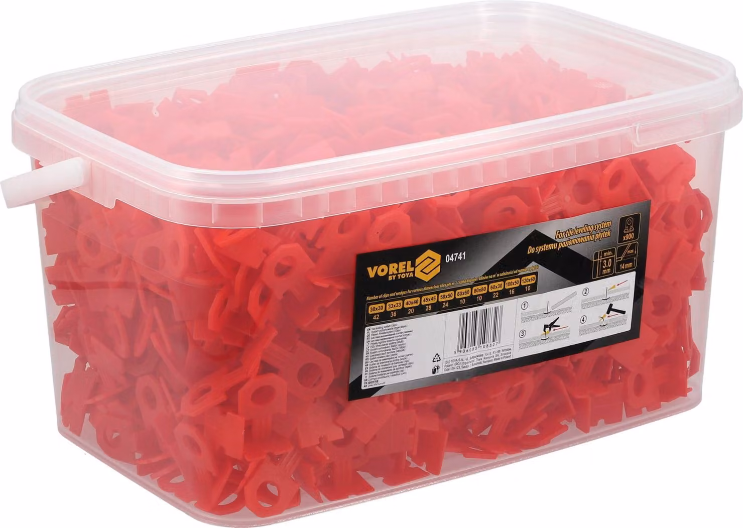 Pinze di livellamento da 3 mm, 900 pezzi