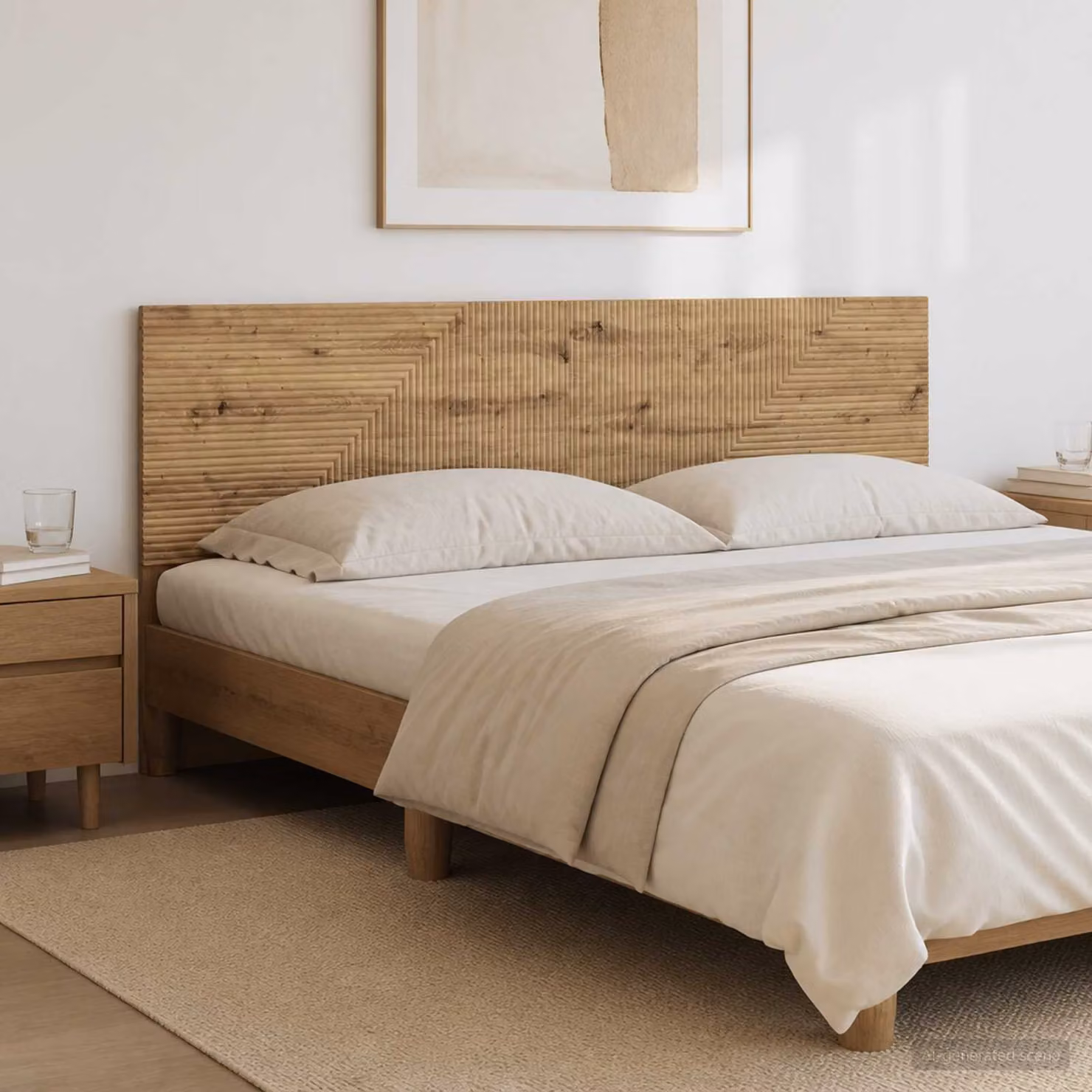 Testiera da muro vidaXL HAARLEM in legno marrone con ripiano integrato per camera da letto