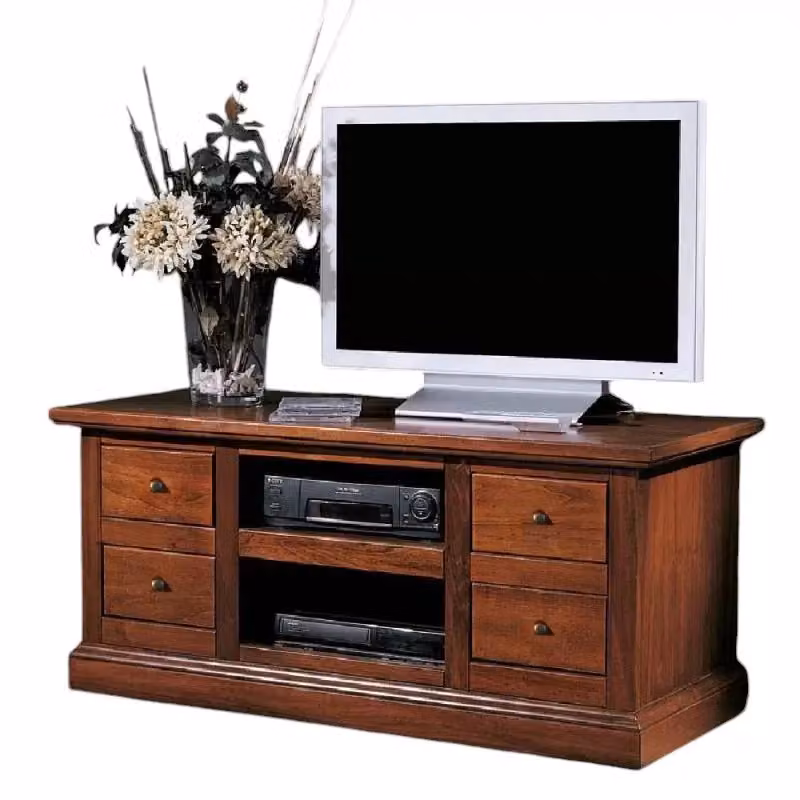 Porta TV classico Mobili 2G con 4 cassetti e 2 vani in legno color noce L: 115 cm, P: 46 cm, H: 54 cm – 2
