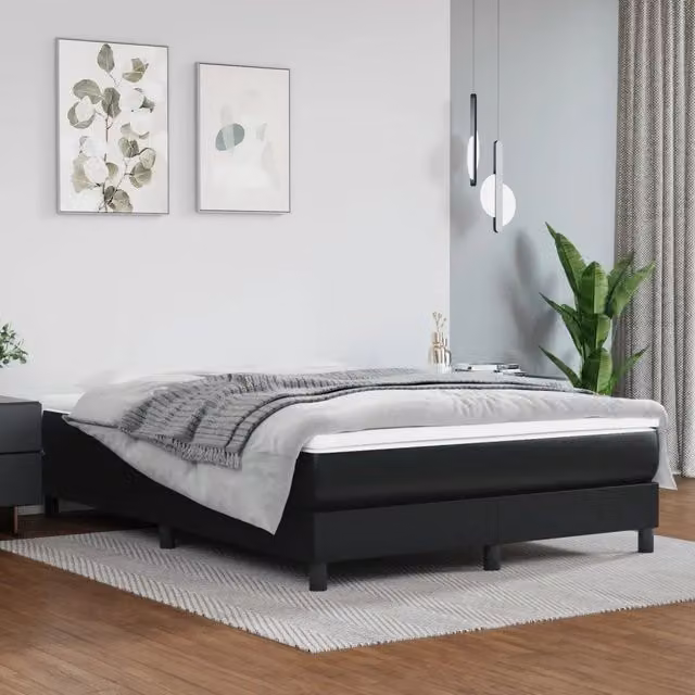Materasso a Molle Insacchettate-Materasso per letto Nero 140x190x20cm in Similpelle