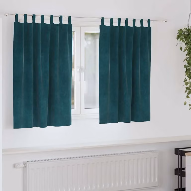 Set di 2 tende oscuranti vidaXL in velluto verde, L 140 cm x H 140 cm