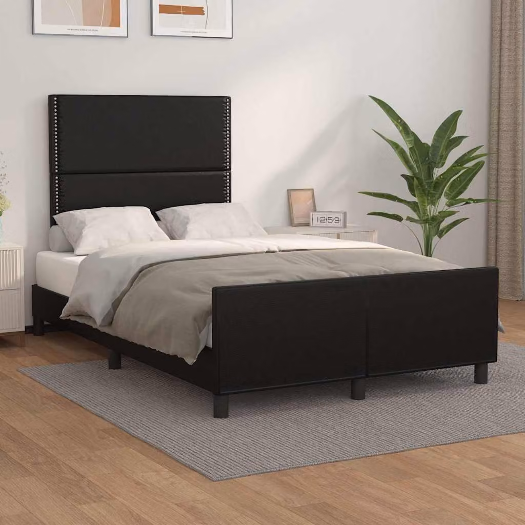 vidaXL Giroletto con Testiera in Similpelle Nero L/P/H: 120 x 200 x 126 cm – 1
