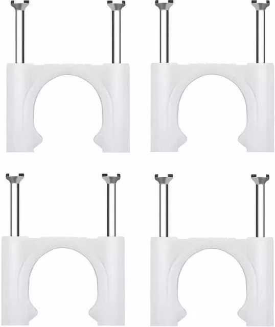 Set di 25 cavi a terra Nageli bianchi con fissaggio in plastica e acciaio da 30 mm per uso domestico