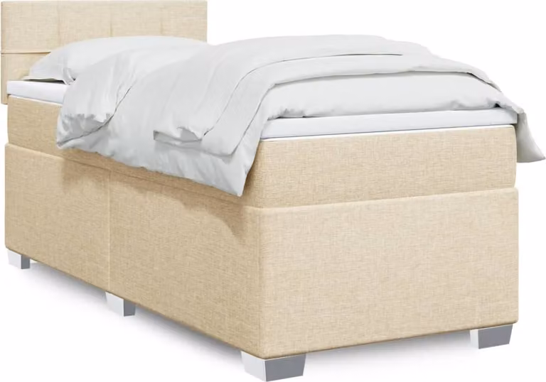 Maison Exclusive - Letto boxspring con materasso Crema 90x190 cm Tessuto