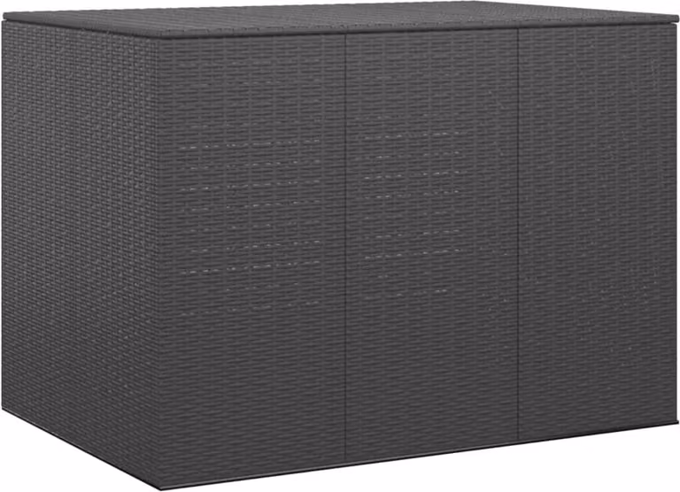 vidaXL Scatola per cuscini da giardino in PE Rattan 145x100x103 cm Nero - Scatola per cuscini - Scatola per cuscini in PE Rattan - Scatola di stoccaggio