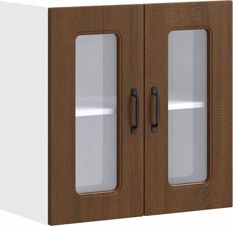 Pensile da Cucina con Porta in Vetro Kalmar Rovere Marrone