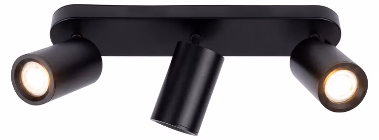 Ledvion, plafoniera LED intelligente, colore nero, 3 luci, attacco GU10, 4,9W, RGB+CCT