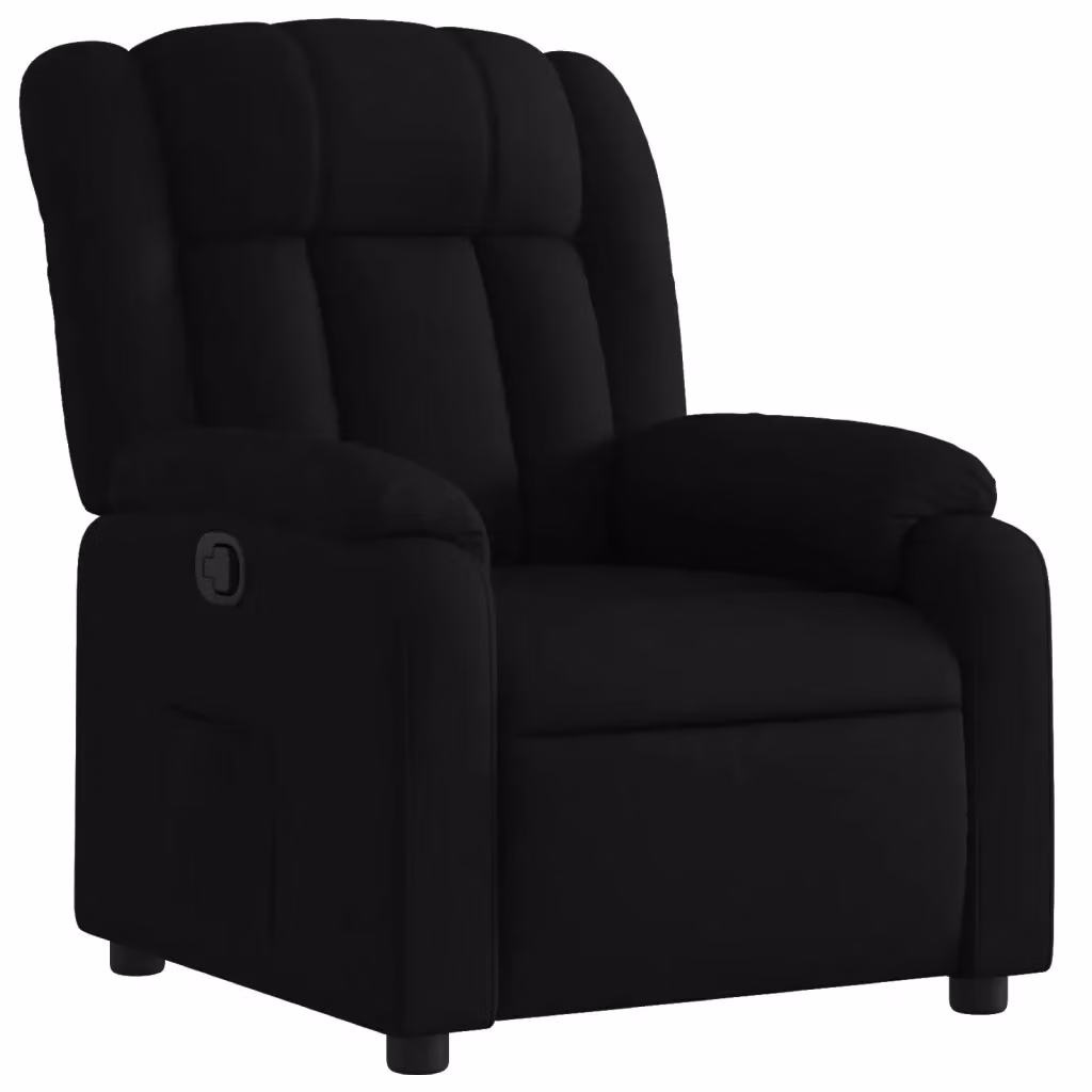 Poltrona Reclinabile Relax vidaXL in Tessuto Nero con Braccioli e Apertura Manuale – 2