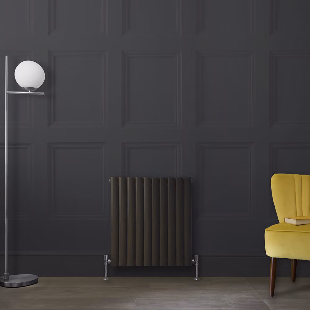Radiatore di Design Orizzontale HudsonReed in Acciaio Grigio Carbon - L: 63,5 cm, H: 59 cm