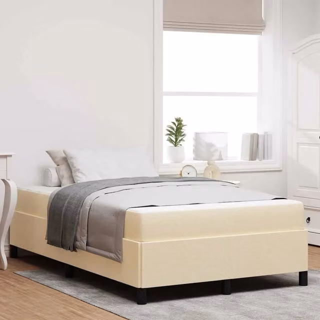 Letto a molle Crema 120 x 190 cm Tessuto 3398848