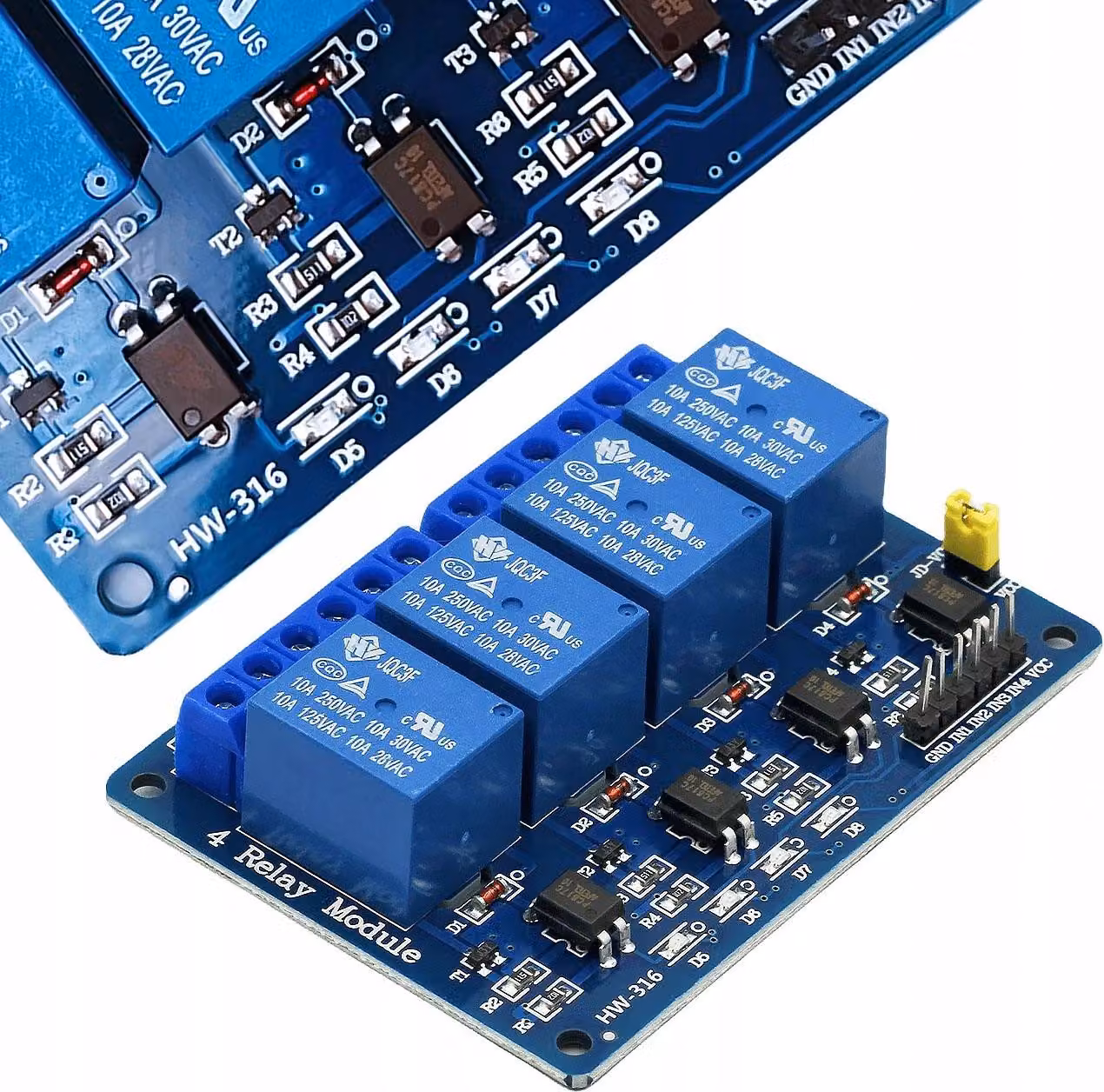 Rosfix Modulo Relè Arduino a 4 Canali e 5 V