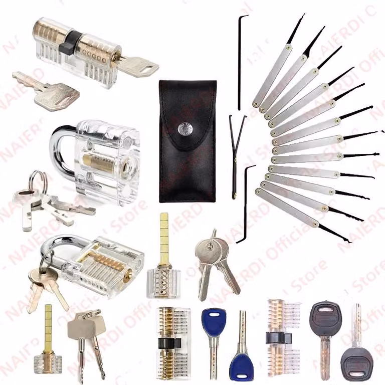 Set di strumenti per la sostituzione di serrature, serrature di allenamento, set di strumenti completo, set LT95-B
