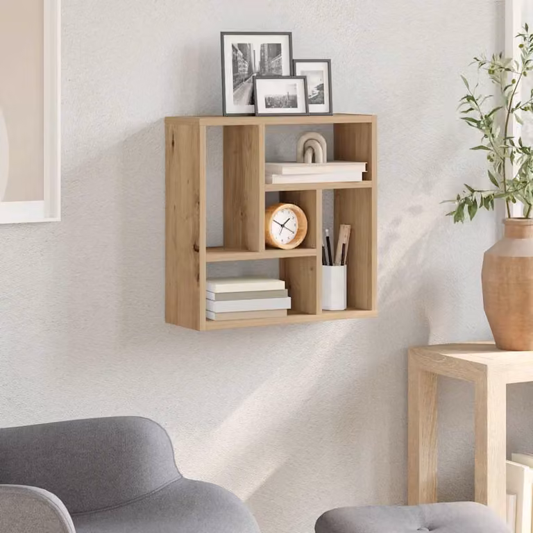 Scaffale a parete vidaXL moderno in MDF color marrone L: 45 cm, P: 16 cm, H: 45 cm