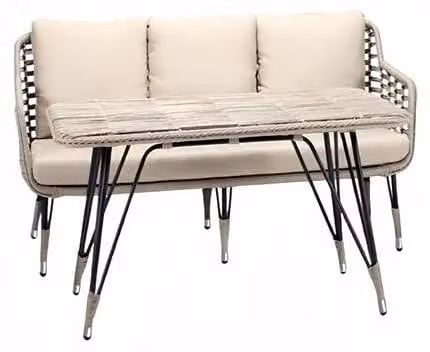 Sofa 3 Sitzer Couchtisch Sofas Dreisitzer Luxus Gartenmöbel Garnitur Modern 2tlg
