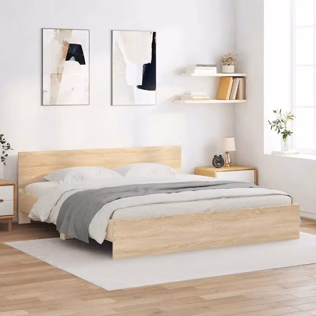 Struttura letto con testata con testiera Sonoma 193 x 203 cm 3402862