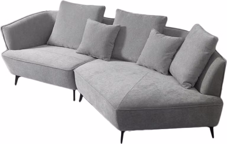 KAWOLA Divano GARBO Design tessuto grigio aperto a destra