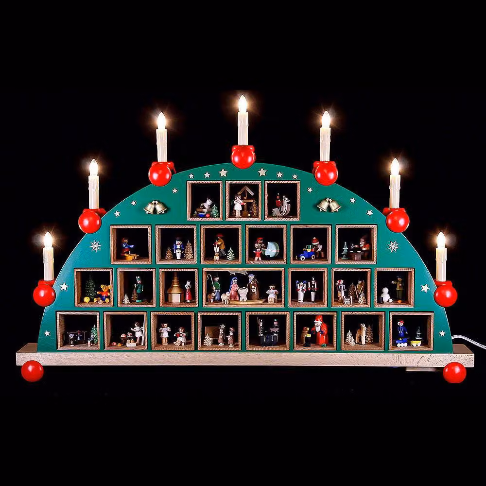 Calendario dell'Avvento ad arco con candele elettriche HxL= 48x76cm NUOVO